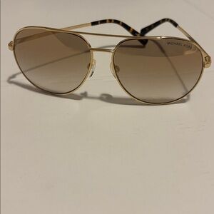Michael Kors Rodinara Gold Aviator Sunglasses with Brown Tint